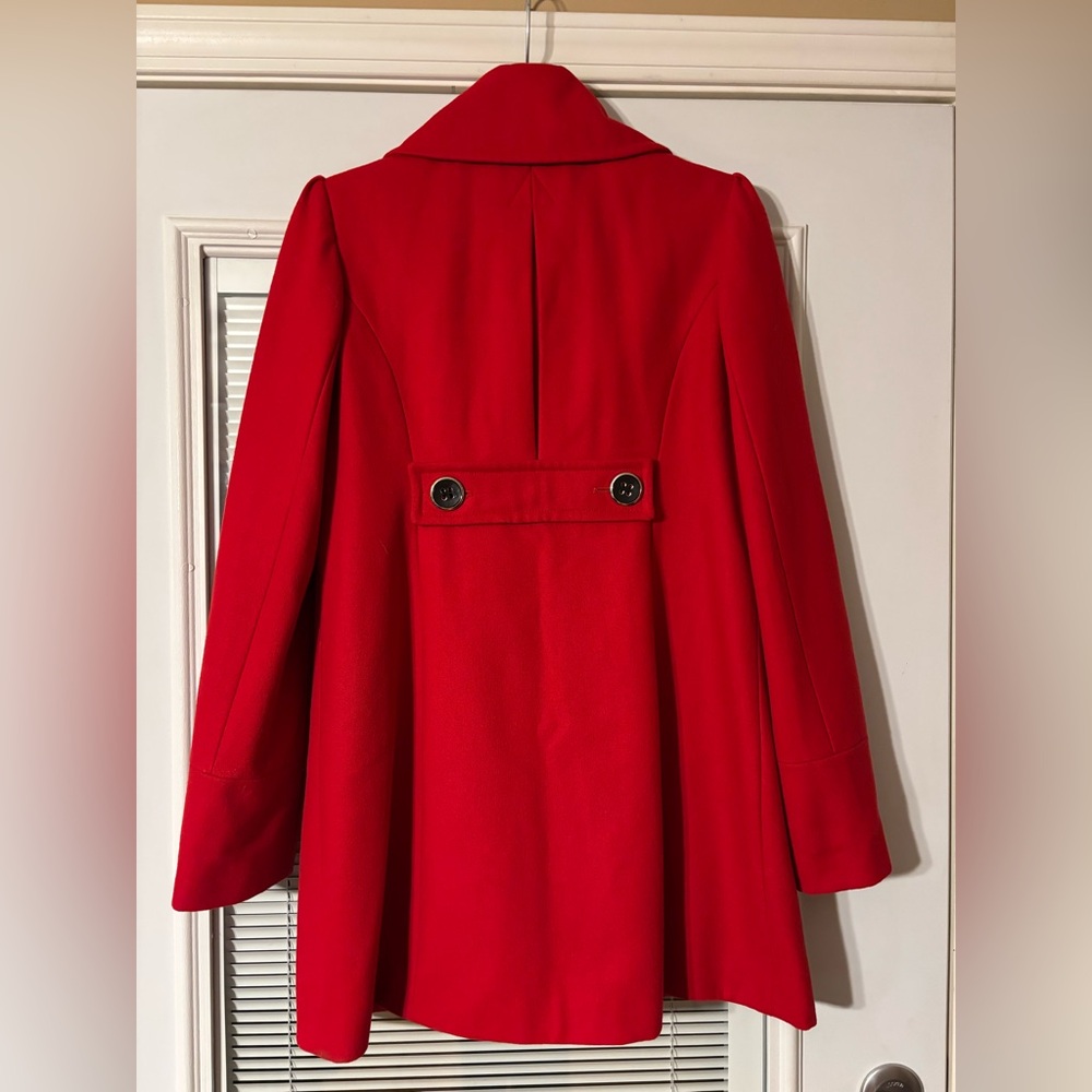 Grane Bold Red Pea Coat - Picture 6 of 8